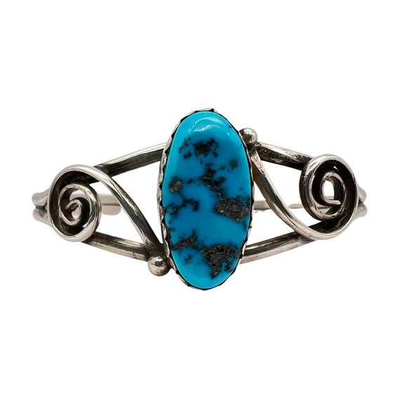 Monroe Ashley Jewelry - Vintage Navajo Cuff Bracelet by Monroe Ashley Sterling Silver Turquoise Signed
